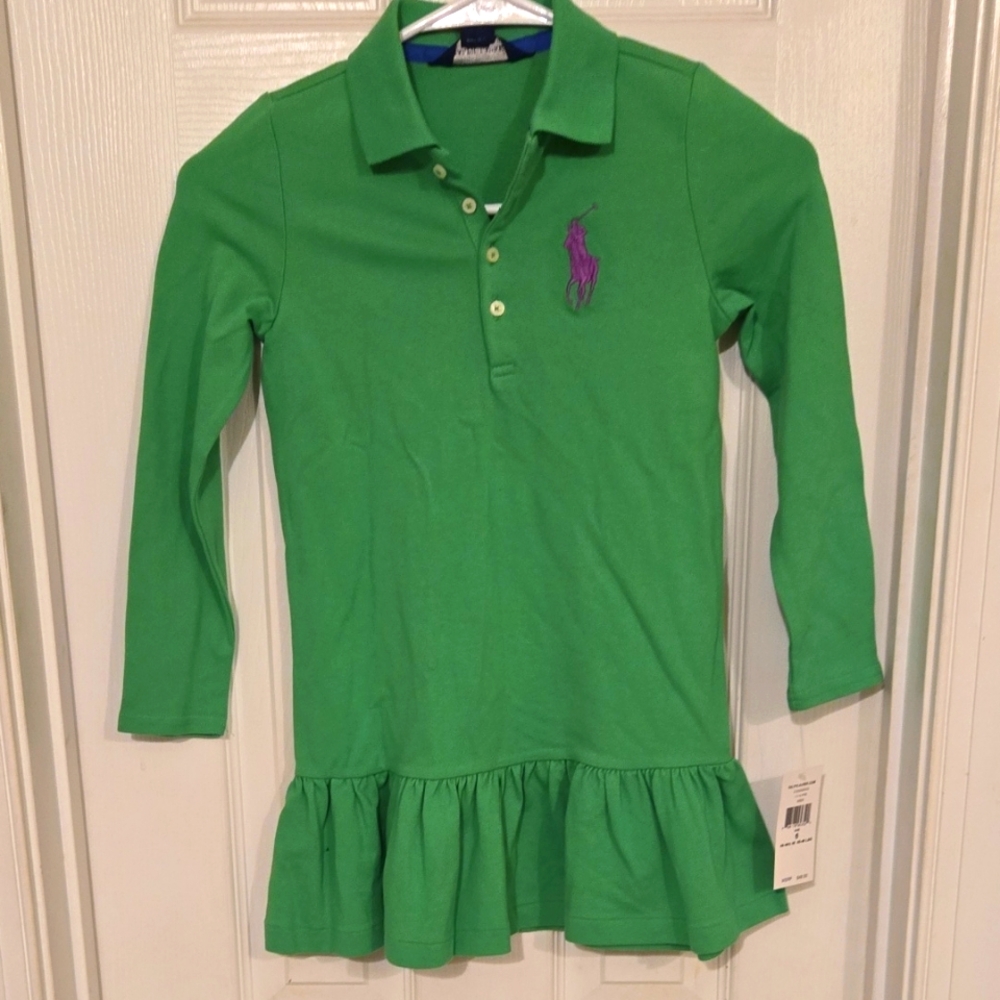 Ralph Lauren Green Polo Dress for Kids